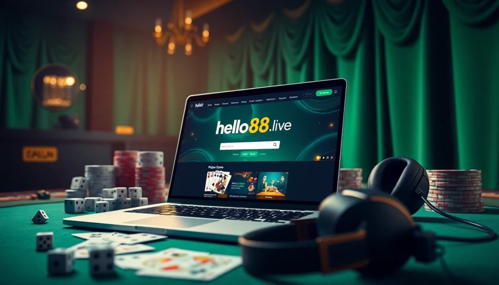 Experience the excitement of hello88win.live through a vibrant online gambling interface with engaging games and a luxurious feel.