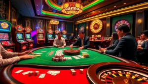 Exciting gameplay at 68 Game Bài featuring poker, dice, and vibrant casino ambiance.