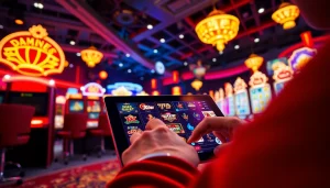 Engaging user interacting with the 68 Game Bài online gaming platform, showcasing exciting game options.