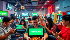Engaged players enjoying online betting at winvn88.live, showcasing sports and casino excitement.